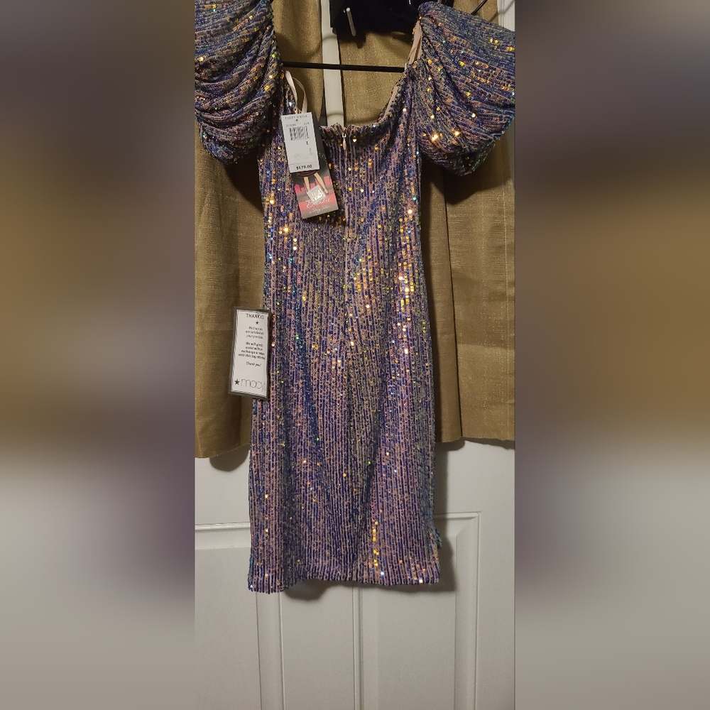 Size 1 Purple Sequined Tight dress for Prom